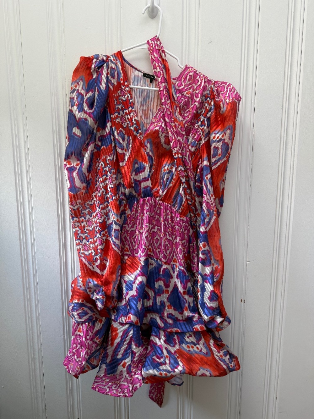 CQ by CQ Orange Purple Ruffle Cocktail Party Dress Size L Bloomingdale’s